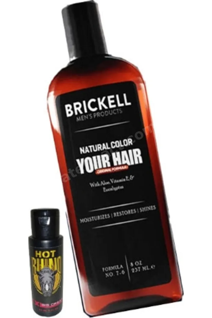 Brickell 237 ml Erkeklere Özel Saçsakal Beyazlıkgiderici Şampuan + Hotrhino Erkekler Için Büyütücüka
