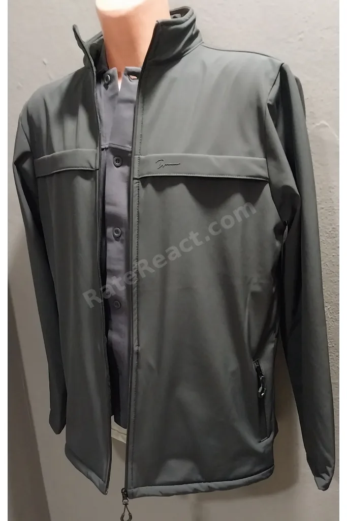 ERKEK DİK YAKA SU İTİCİ LİKRALI SOFTSHELL KUMAŞ BÜYÜK BEDEN MONT