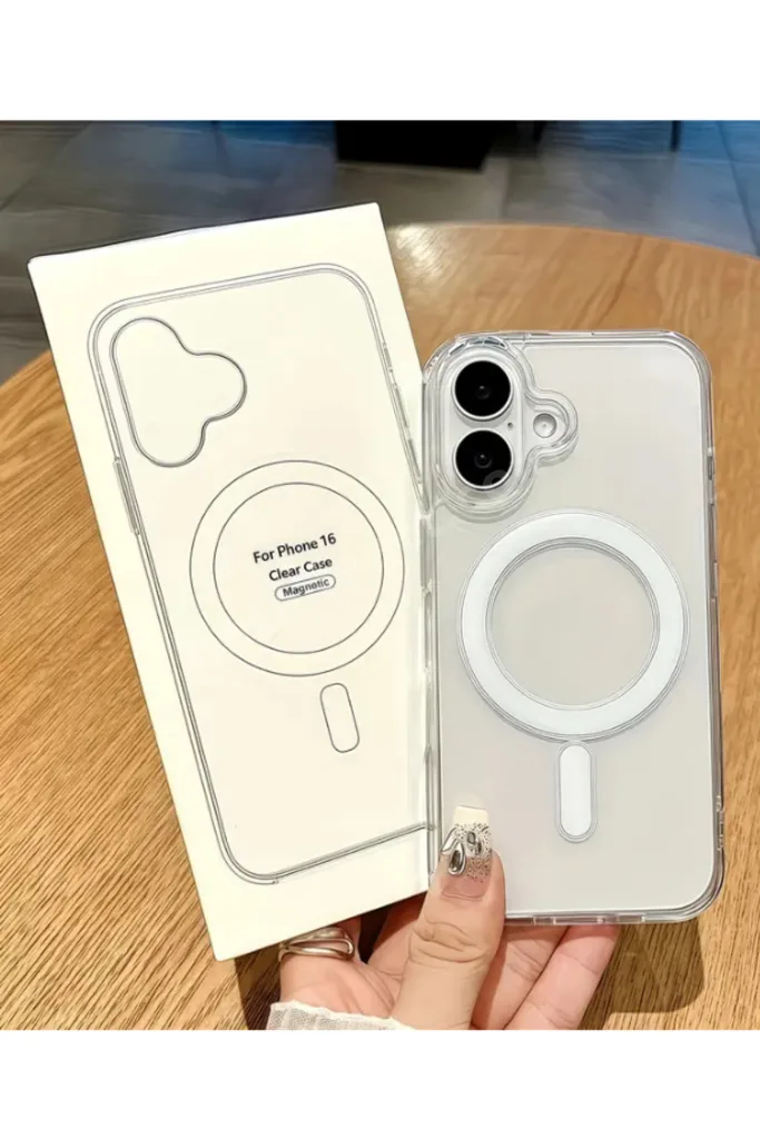 Iphone 16 Kılıf Magsafe Şeffaf Kılıf Kamera Çıkıntılı Darbeye Dayanıklı Kapak