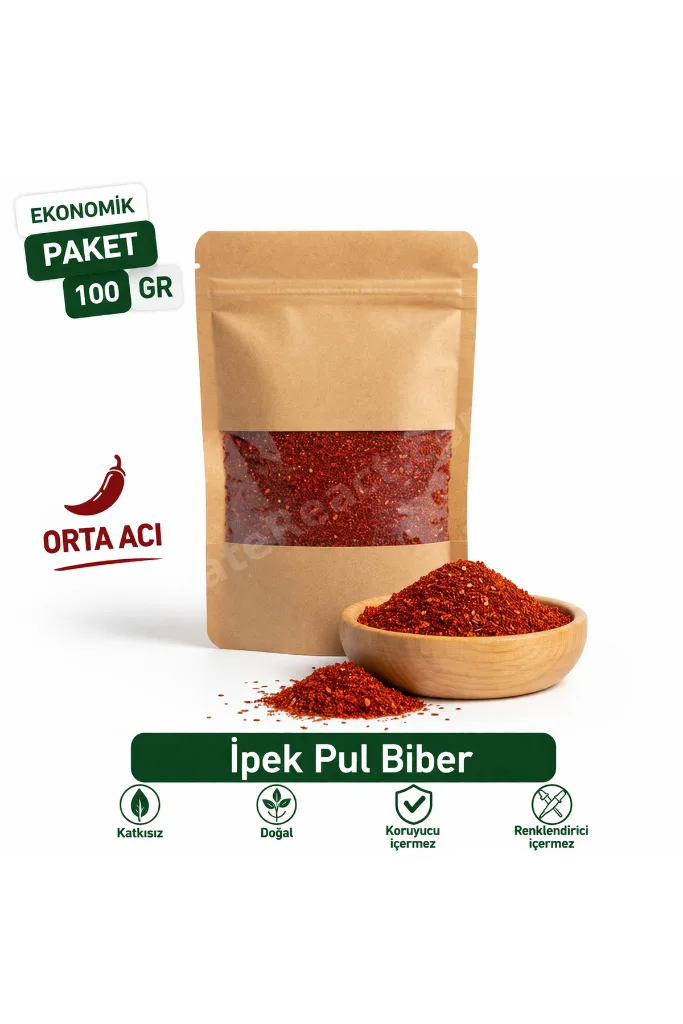 Natvera İpek Pul Biber 100 Gr – Orta Acı Doğal Pul Biber