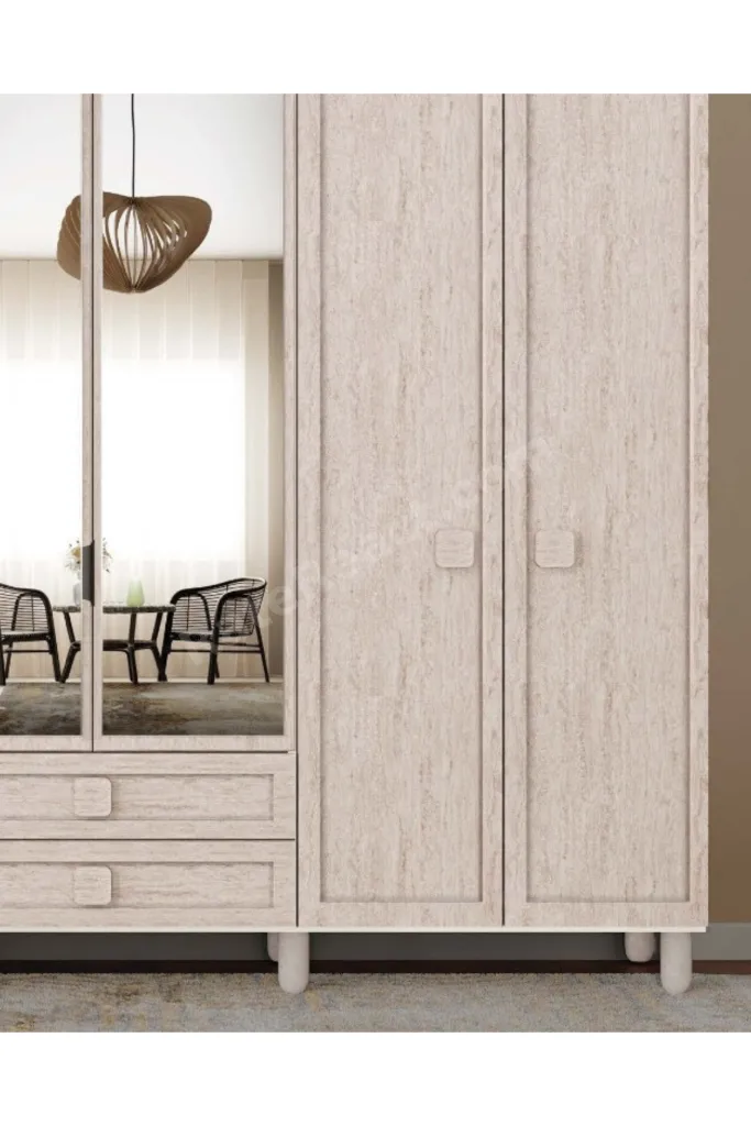 Nilüfer 6 Kapaklı Gardrop / 6 Kapılı Dolap / Komple MDF / Modern Tasarım