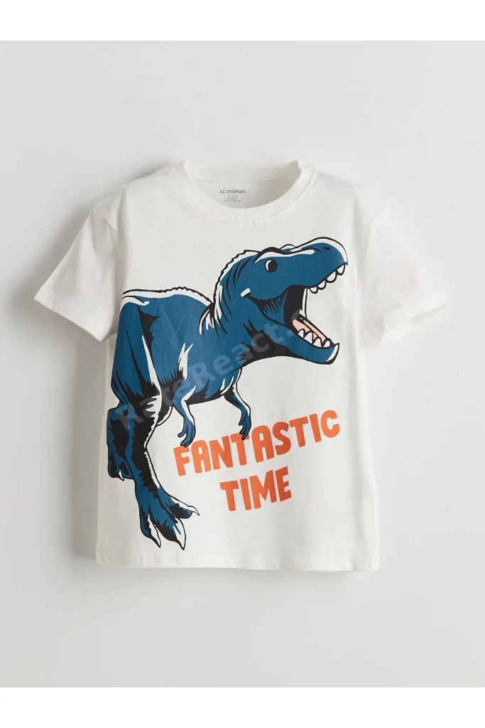 UZG STORE'dan Stil Sahiplerine Dinozor Baskılı Erkek Çocuk T-shirt 3'lü