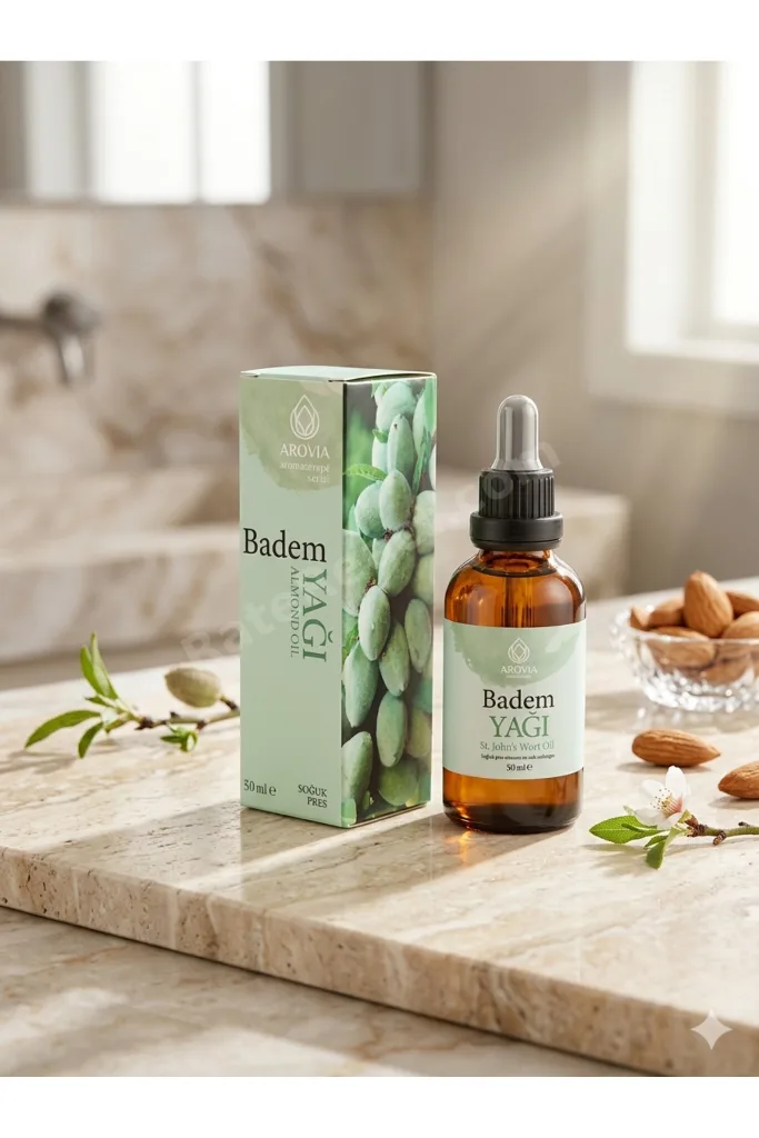 %100 Doğal Tatlı Badem Yağı 50 ml - Soğuk Pres Saç Kaş Kirpik Ve Cilt Bakım Yağı Aromaterapi