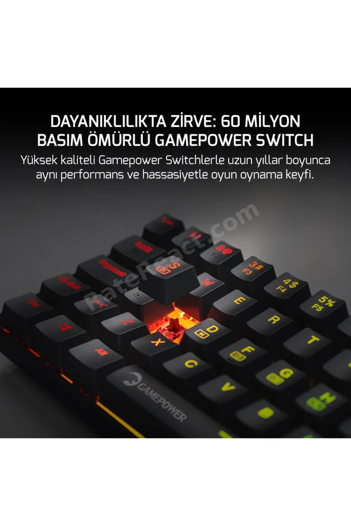 Lyra RGB 60M 62Tuş Siyah Mekanik Kablolu Blue Switch Klavye - 3 Yıl Garantili