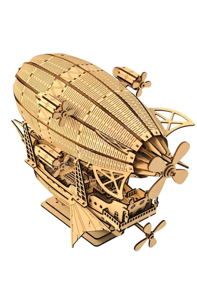Steampunk Zeplin Minyatür Ahşap Maket 3D Puzzle DIY Kendin Yap Hobi Koleksiyon Seti