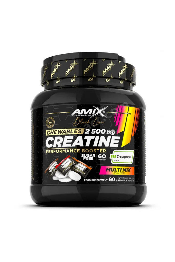Black Line Creatine Creapure 2500mg 60 Chewable Tabs Zero Sugar