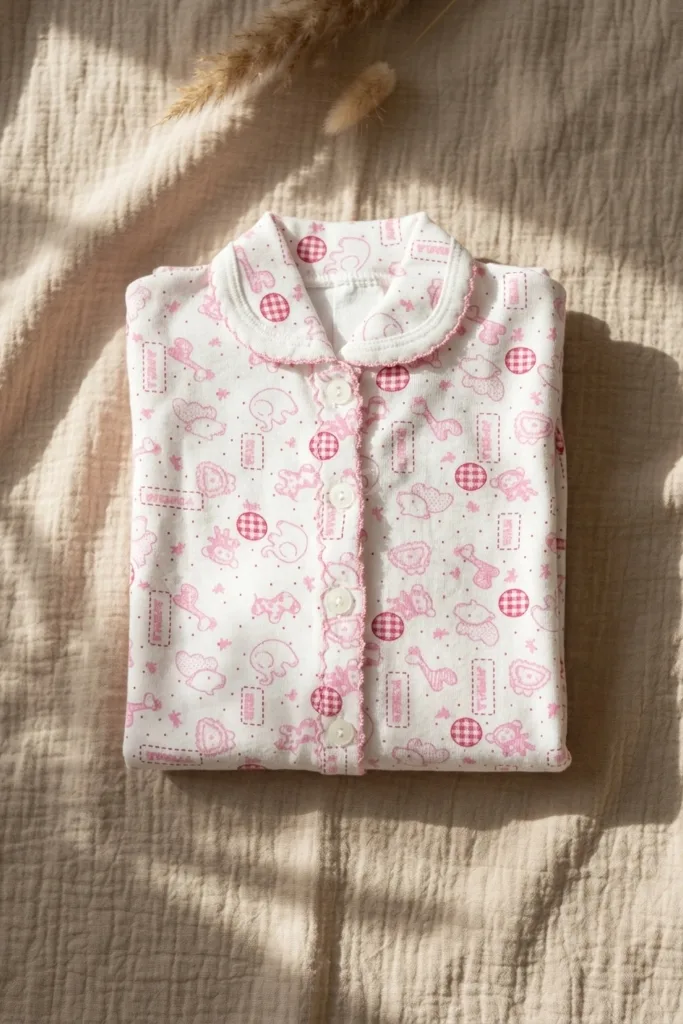 Mila Soft Safari Pembe Hayvan Figürlü %100 Pamuklu Patikli Bebek Pijama Takımı - Yumuşak Dokulu 2'li