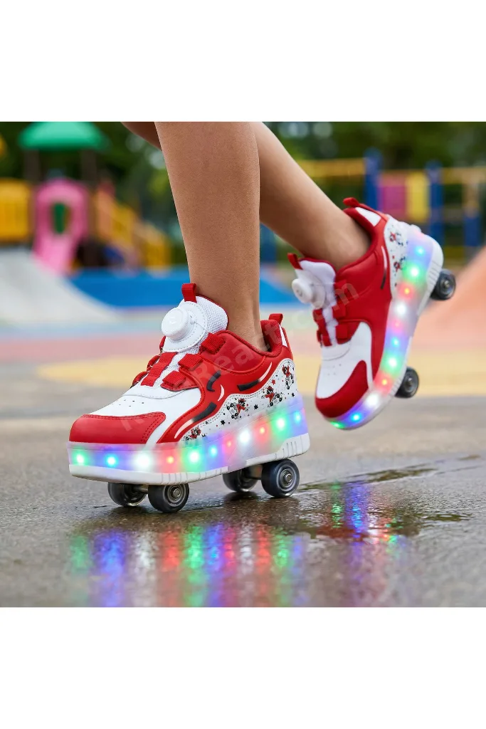 LED Işıklı Paten Ayakkabı Tekerlekli Çocuk Ayakkabısı Erkek Çocuk / Kız Çocuk Ayakkabısı