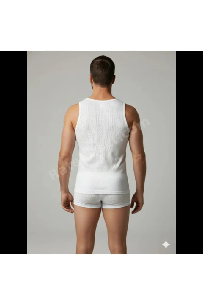 Erkek Beyaz File Tank Top Boxer Takımı