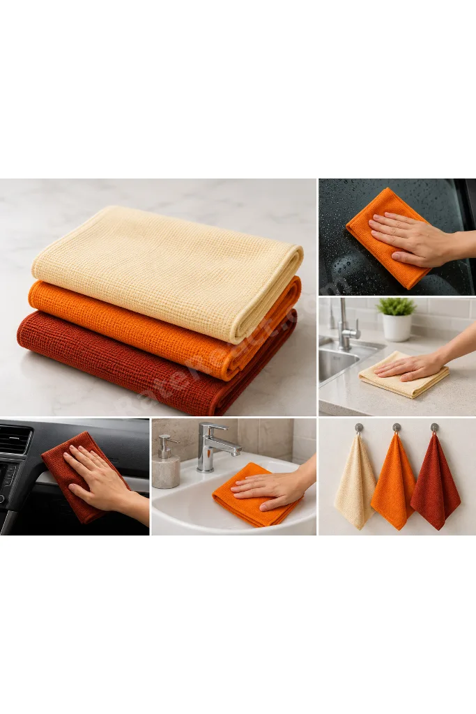 Anadolu Kahvesi Mikrofiber Sihirli Bez 3’lü Set 40x60 cm Çok Amaçlı Temizlik Bezi