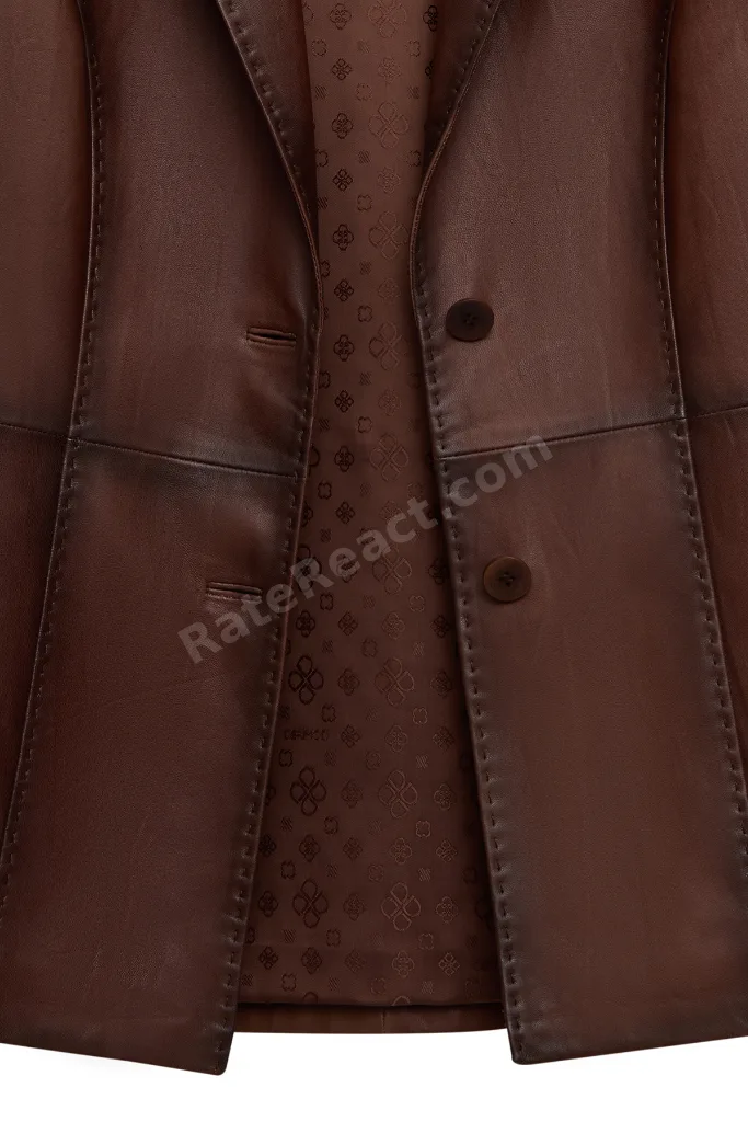 Barbara Kadın Kahverengi Blazer Deri Ceket 25WGE5962NC