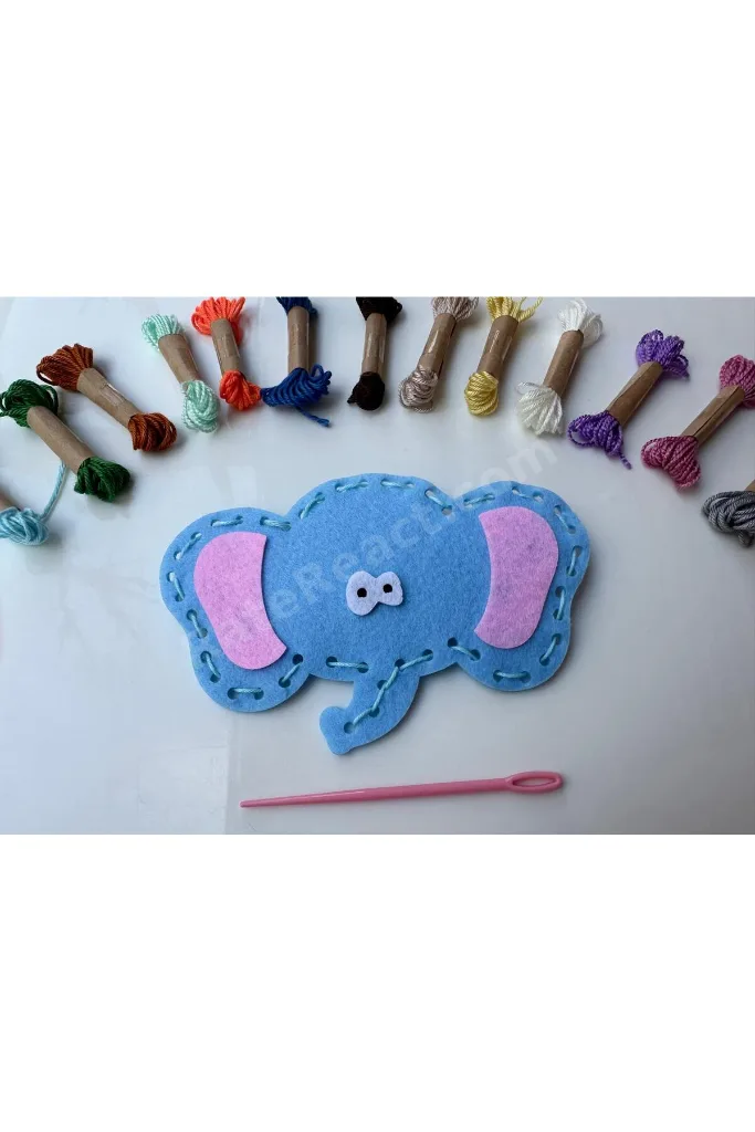 Keçe Dikiş Seti | Çocuklar İçin Montessori Dikiş Oyuncağı | 10 Figürlü El Becerisi Geliştirici Set