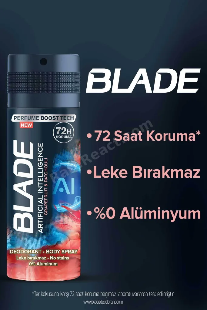 Artificial Intelligence Erkek Deodorant Body Spray 4x150 Ml Hızlı Kurur,Leke Bırakmaz