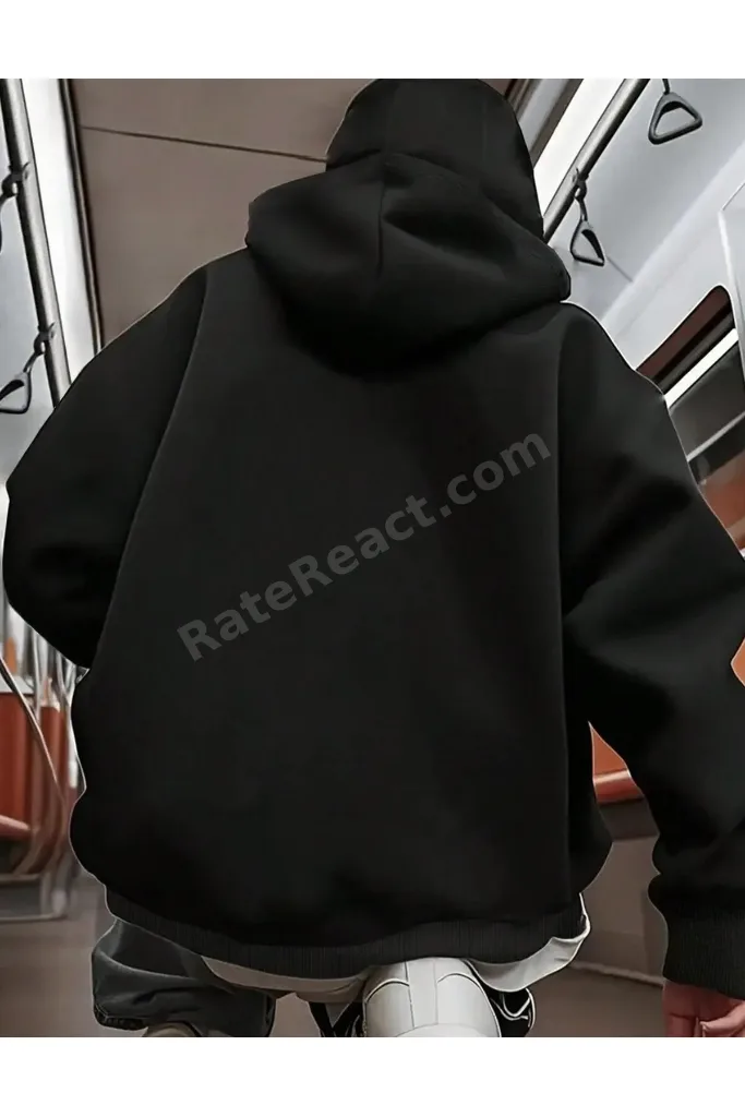 Erkekler için Kapüşonlu Ceket, Yüz Maskesi, Koruyucu Balaklava Tasarımı, Sonbahar/Kış Outdoor Bisiklet Koşu Spor Montu, Yan Cepler, Bol Kesim