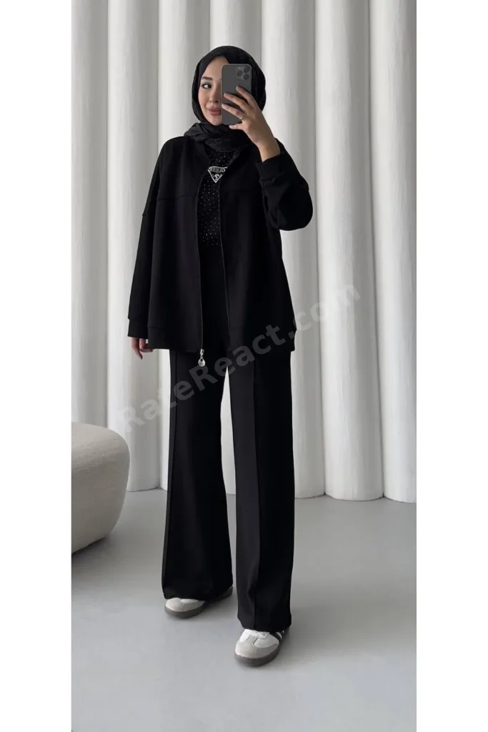 Oversize Siyah Modal Takım