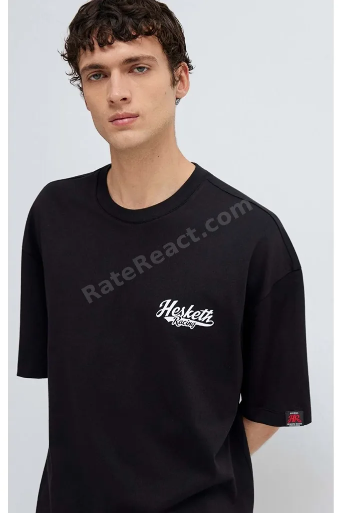M0613354 Hasketti 24 Racing Baskılı Tişört Erkek T-Shirt SİYAH