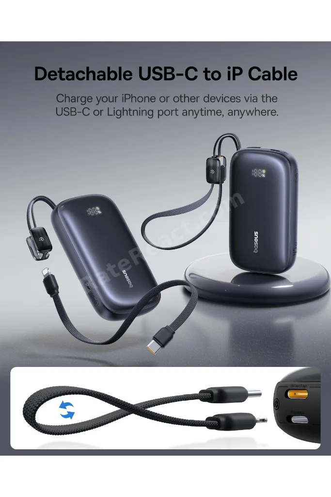 EnerFill FC21 QPow3 Ultra Dijital Göstergeli Powerbank 20.000 mAh 45W - Siyah