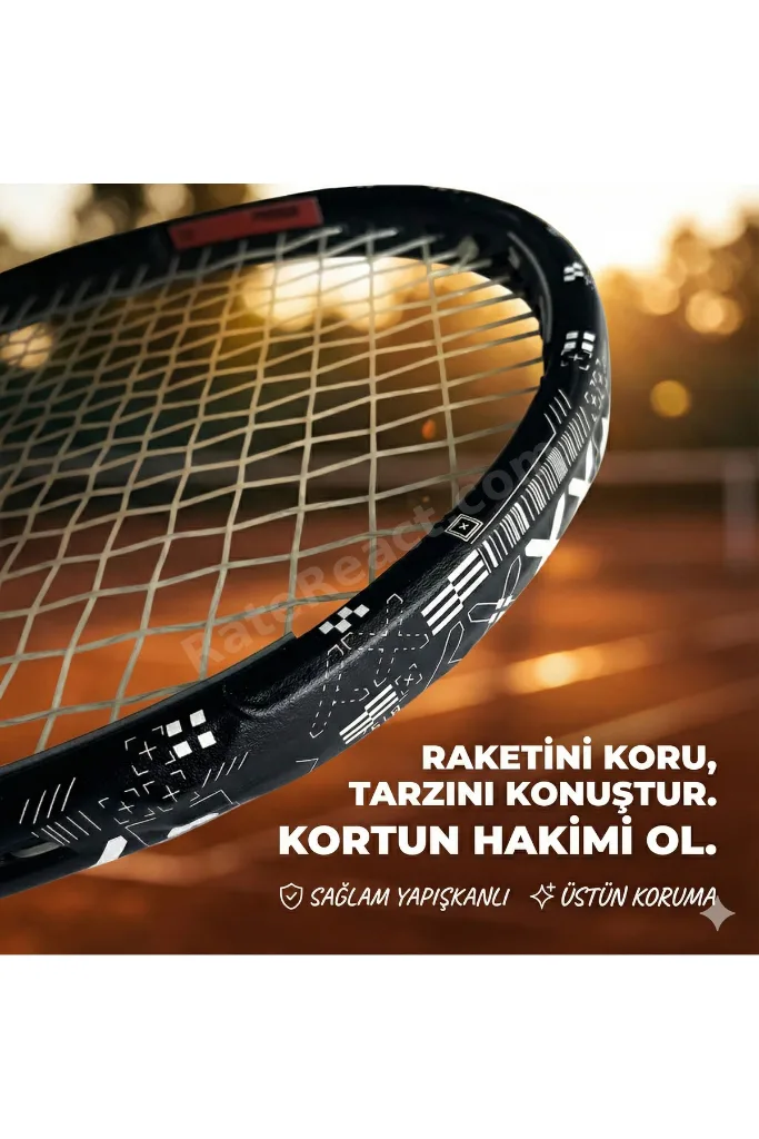 Desenli Tenis Raketi Kafa Koruyucu (Raket Kafa Koruma Bandı)