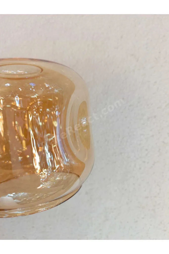 Gamzeli Vazo Avize Camı Bal Rengi(BOYU 14CM-ÇAP 15 CM)