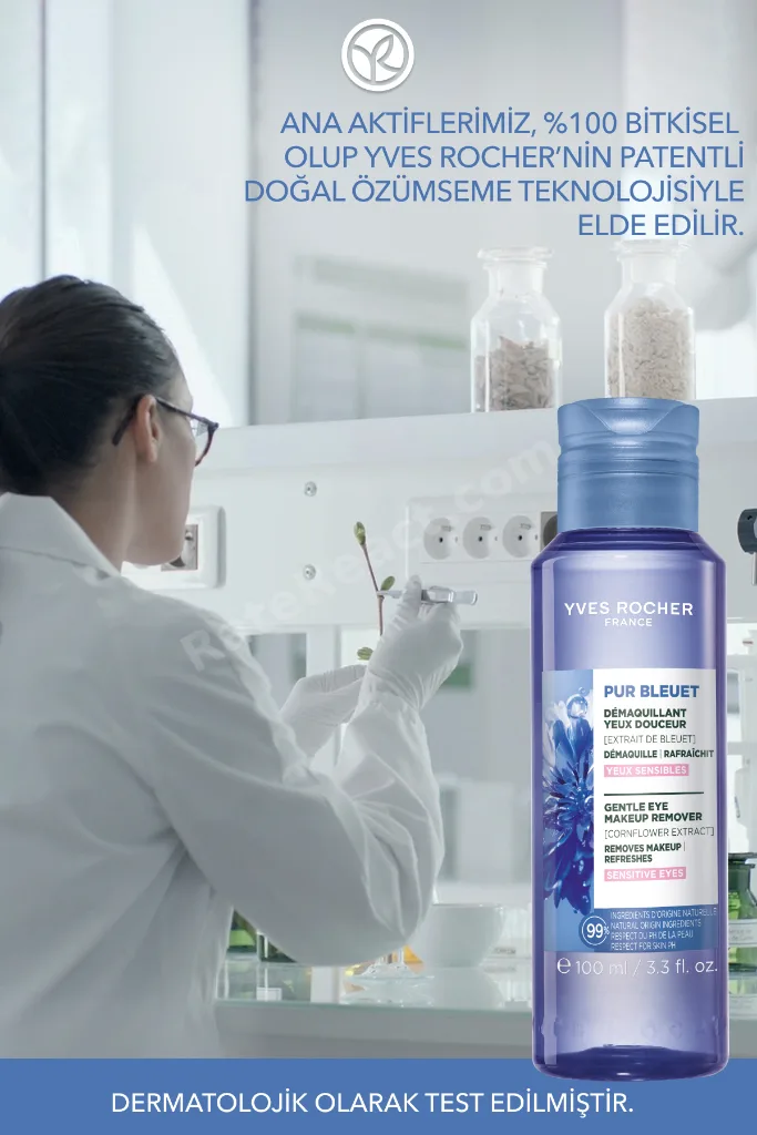 Hassas Cilt, Lens Kullanımına Uygun, Rahatlatıcı, Prebiyotik Göz Makyaj Temizleyici-Pur Bleuet-100ml