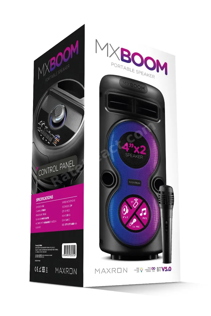 MXBoom Karaoke Mikrofonlu Bluetooth Hoparlör Parti Led Işıklı Ses Sistemi