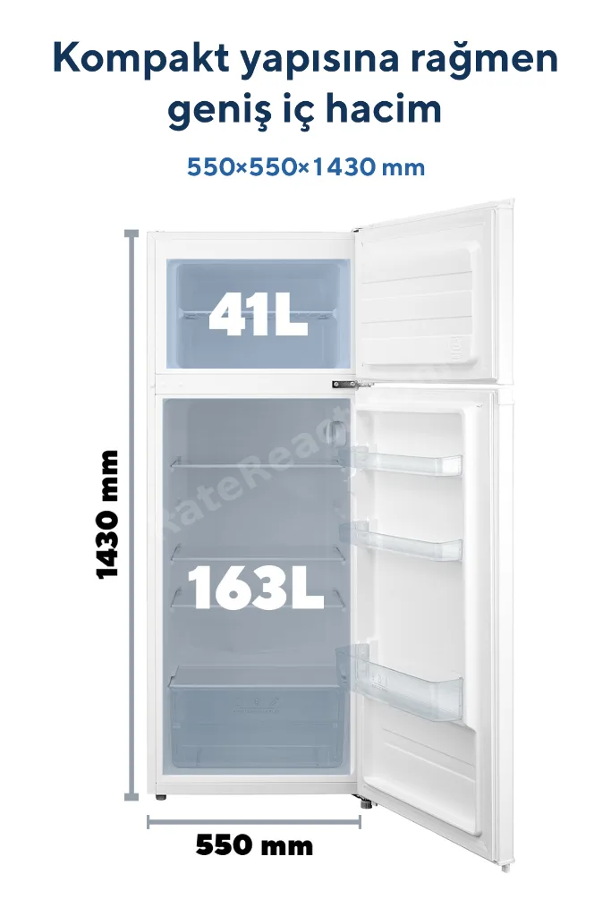 Çift Kapılı Dijital Buzdolabı 204L HTMF-210