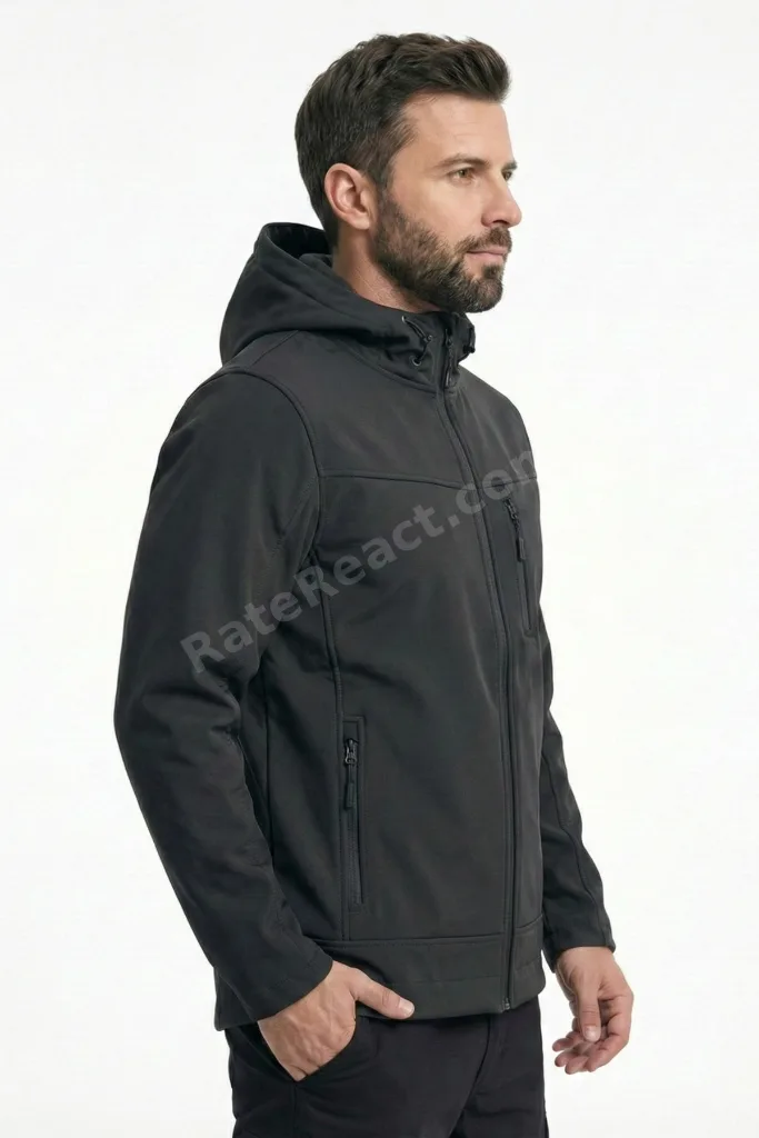 Erkek Mont İçi Polarlı Softshell Mont Su ve Rüzğar Geçirmez Kapüşonlu Spor Mont