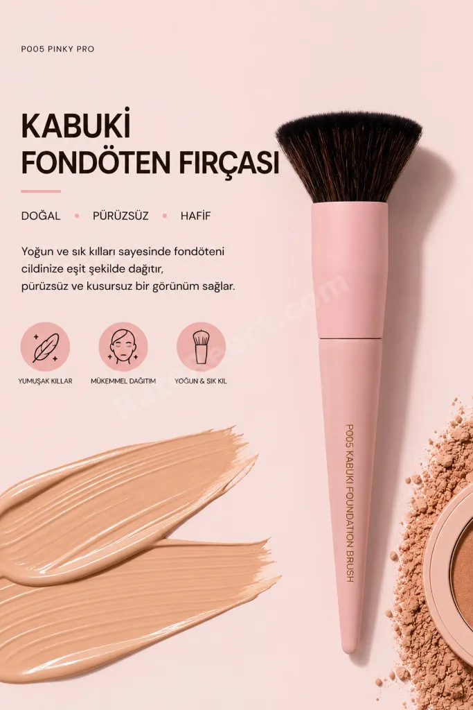 PINKY PRO P005- PROFESYONEL Kabuki Fondöten Fırçası 16 CM