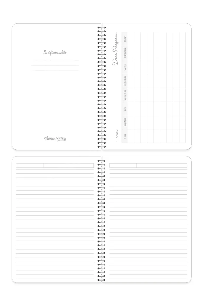 Botanical Collection A5 Premium Spiralli Defter 90gr Çizgili + Sticker