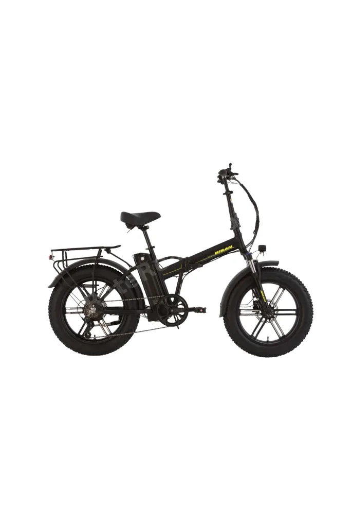E-FOLDİNG GAZ KOLLU F4 ELEKTRİKLİ KATLANIR BİSİKLET 43CM MD 20 JANT 7 VİTES MAT SİYAH SARI