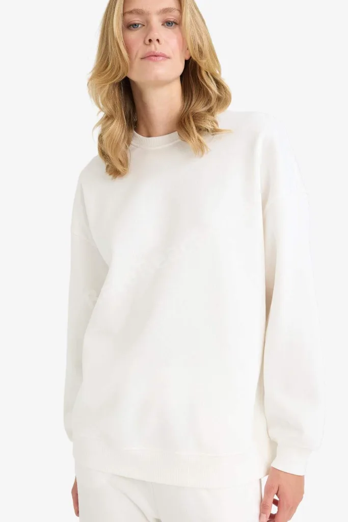 Oversıze Basıc Kalın Sweatshirt F9628AX25AU