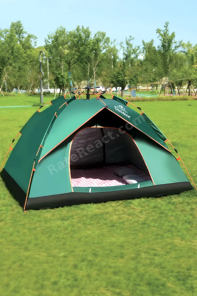 Outdoor AC6634 Otomatik Kamp Çadırı Yeşil 200x150x120 cm Çift Katmanlı Su Geçirmez 3 Saniyede