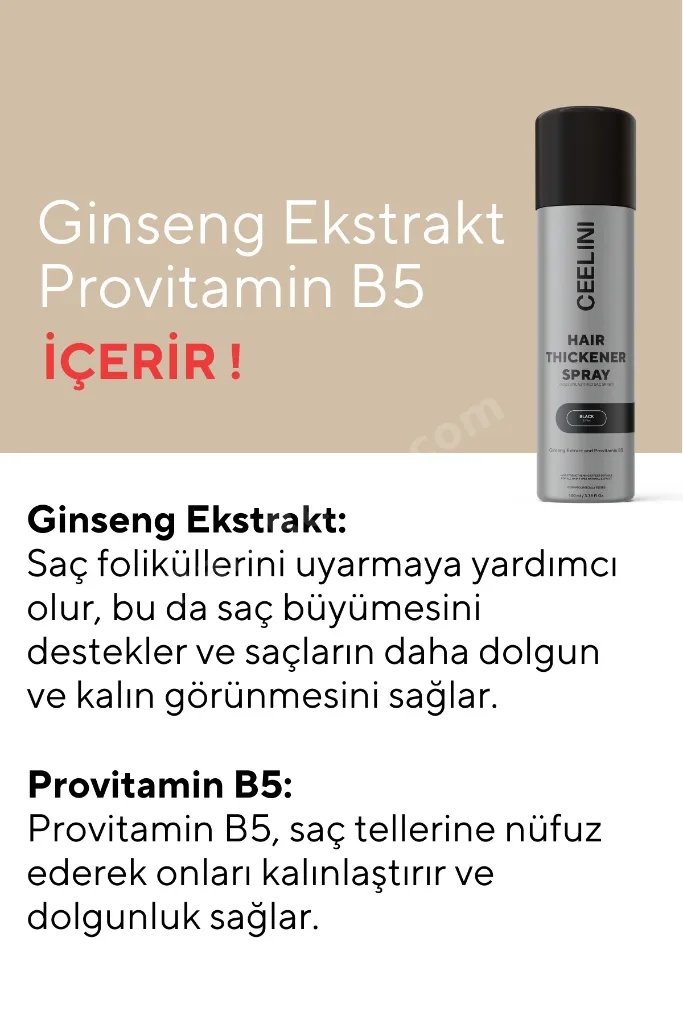 Dolgunlaştırıcı Saç Spreyi -ginseng Extract Ve Provitamin B5 Özlü Siyah 100 ml