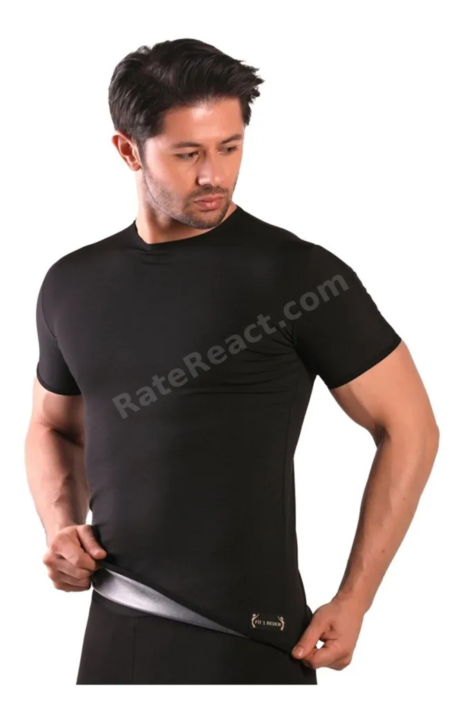 Erkek Terleten Yağ Yakan Zayıflatan Sauna Termal T-shirt Erkek Üst Eşofman