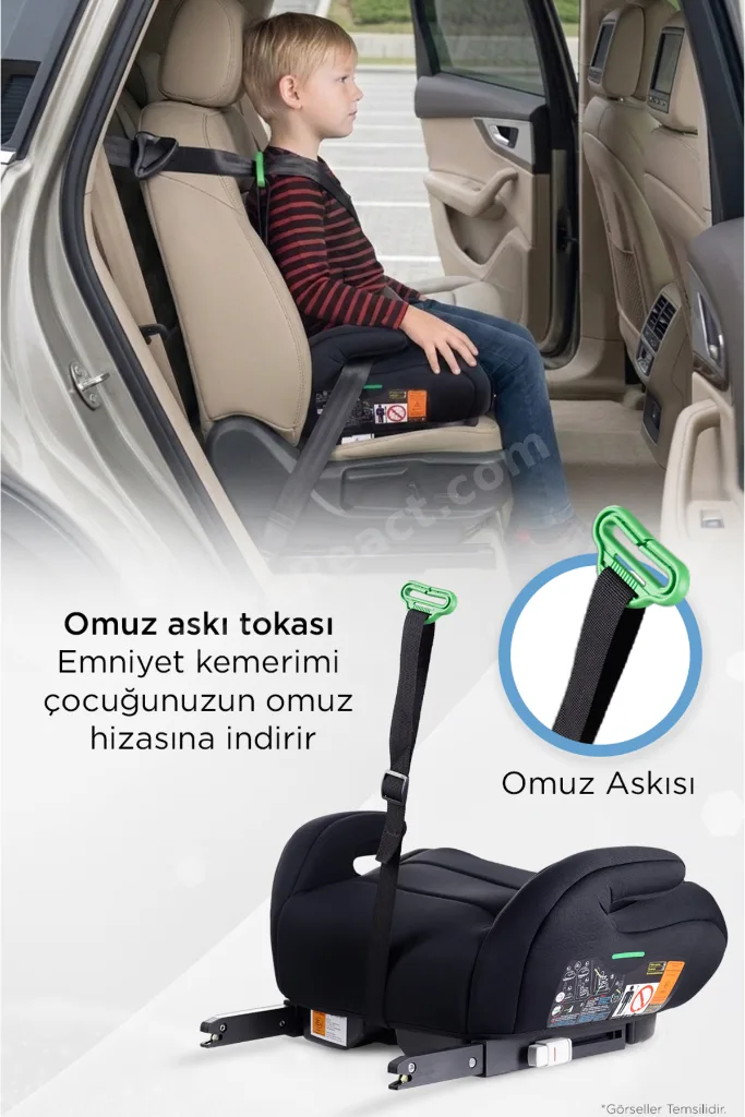 Hera 15-36 Kg Emniyet Kemeriyle Kullanılabilen Isofixli Oto Koltuğu Yükselticisi İ-Size-Belgeli