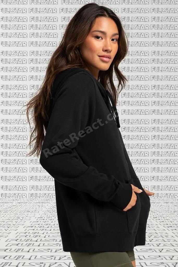 Sportswear Full Zip Black Hoodie Fermuarlı Kapüşonlu Sweatshirt Siyah