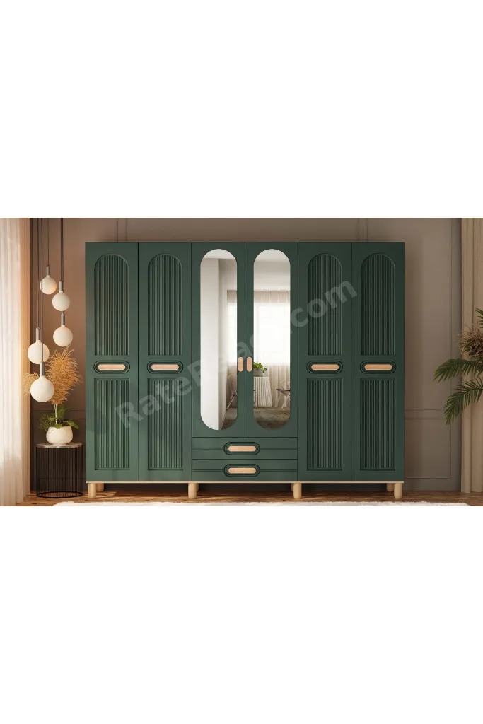Begonya 6 Kapaklı Gardrop / 6 Kapılı Dolap / Komple MDF / Modern Tasarım