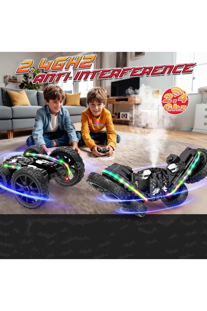 Rc 4WD Stunt 360 Derece Dönen Şarjlı Uzaktan Kumandalı Akrobatik Araba Full Fonksiyon