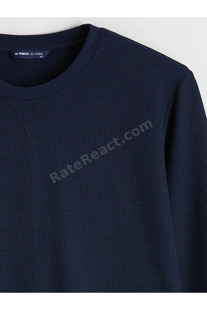 Lacivert Bisiklet Yaka Erkek Sweatshirt
