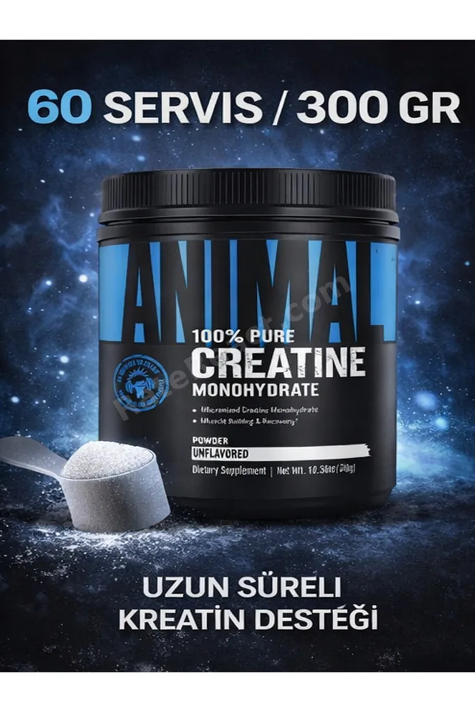 Animal Creatine Monohydrate 300 gr | 60 Servis | Saf Kreatin | Güç &