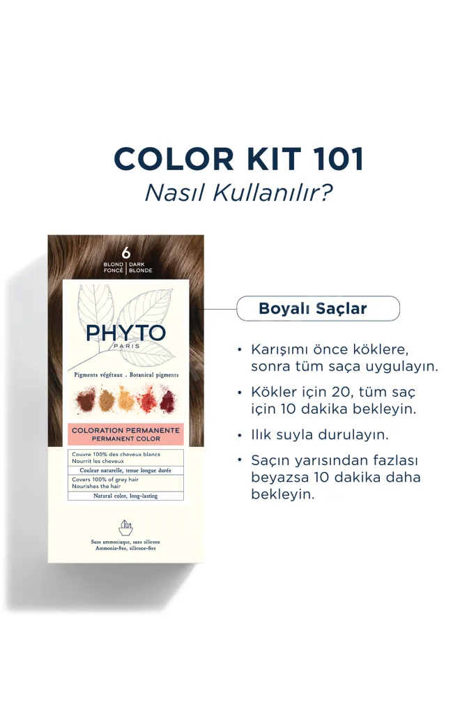 Color Amonyaksız Kalıcı Bitkisel Saç Boyası 6 Koyu Kumral