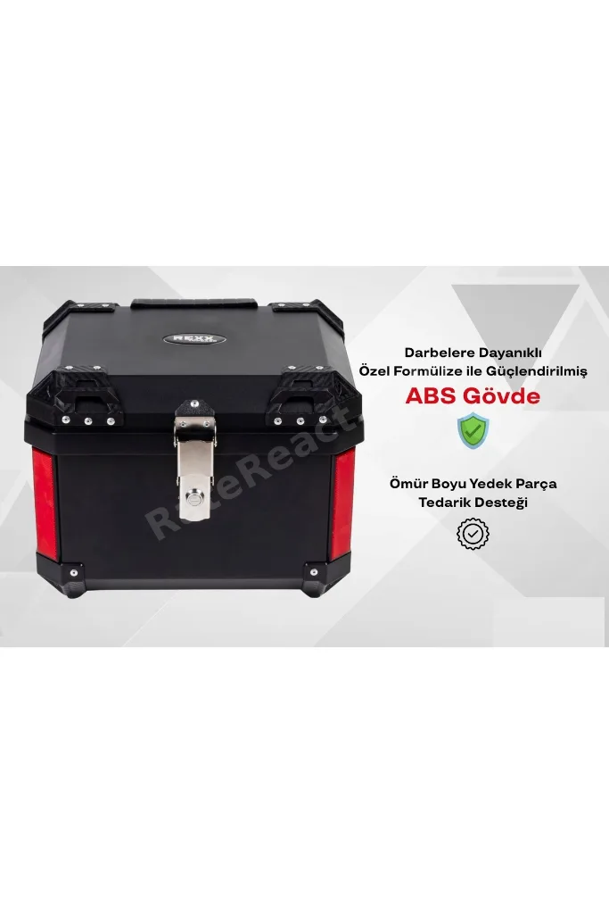 Rexx Topcase Premium 60 Litre ABS Motosiklet Çantası kırılmaz karbon siyah renk