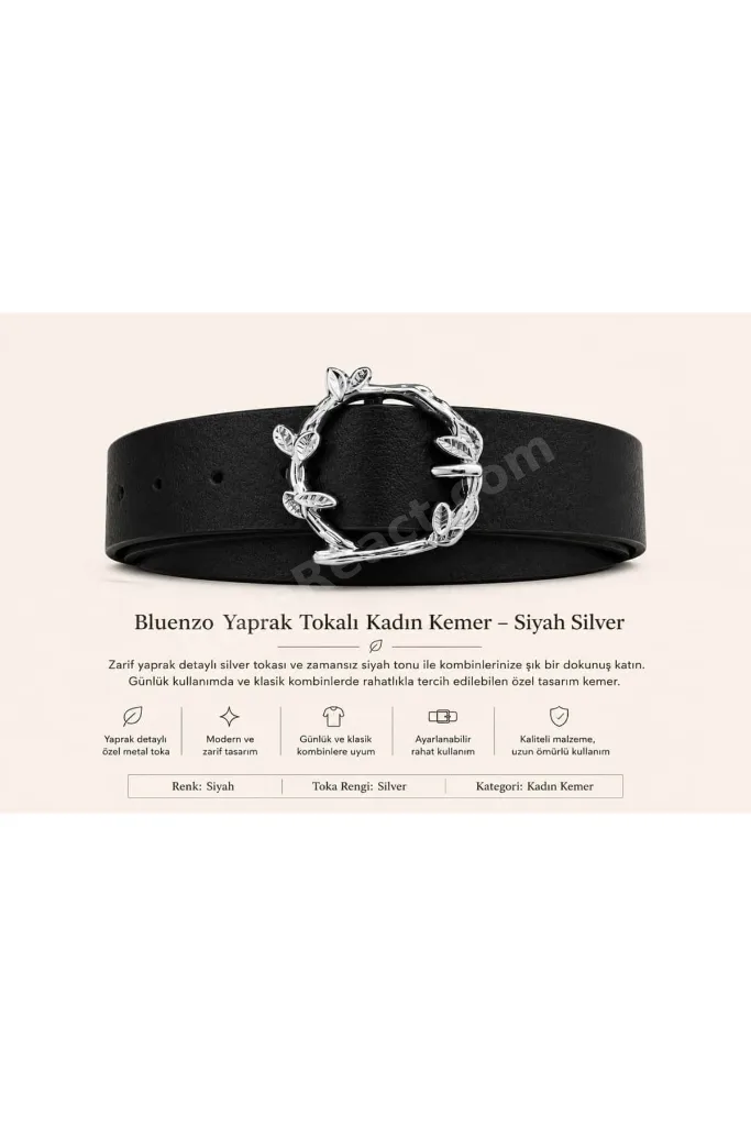 Silver Tokalı Kadın Kemer- Siyah