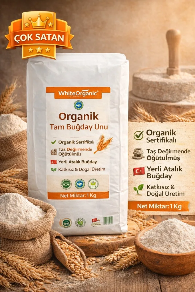Organik Tam Buğday Unu 1 Kg Atalık Yerli