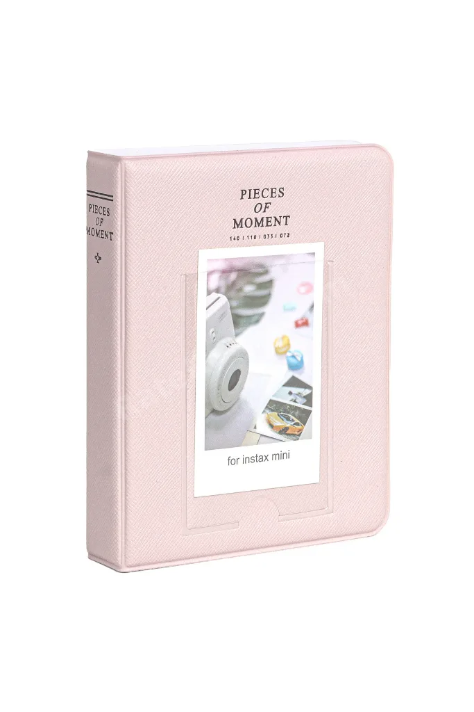 Instax mini 12 Pembe Fotoğraf Makinesi-10'lu Film-Kıskaçlı Stand-PVC Albüm ve Simli Pleksi Kılıf Set