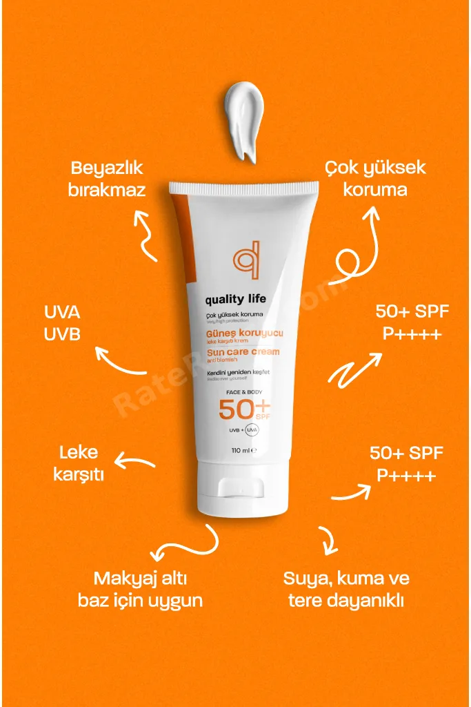 Ql Bebek Ve Yetişkin Güneş Kremi Seti 50+ Faktör 110 Ml Leke Karşıtı