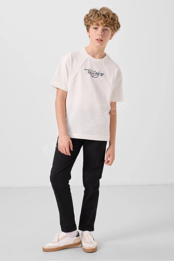 Standart Fit 2li Paket Siyah-Taş Erkek Çocuk Chino Pantolon - 11272
