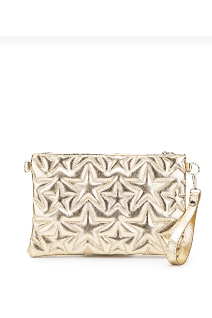 Yıldız Nakışlı Star Kadın Kapitone Portföy El Çantası & Clutch