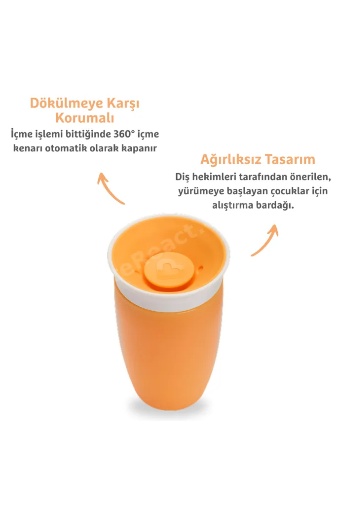 Mucize 360° Alıştırma Bardağı, 12ay+, 296ml Turuncu