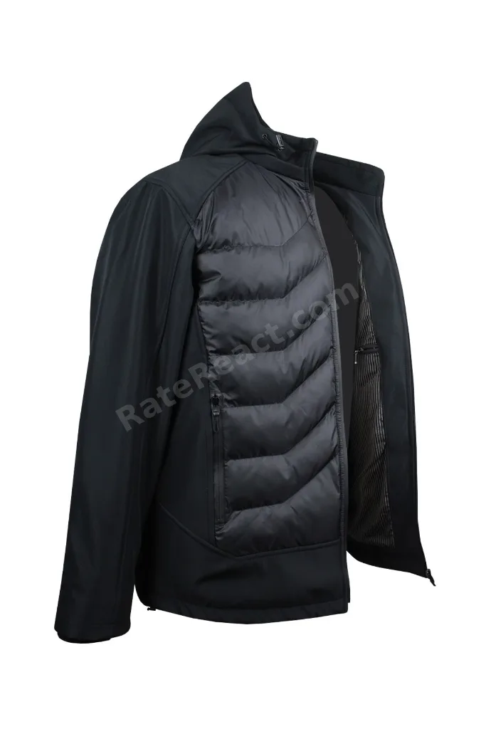 Büyük Beden Dolgulu Softshell Mont Siyah